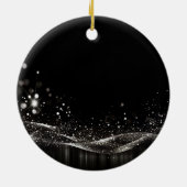 Creëer Your Own -  Glitter Lint B&W Keramisch Ornament (Achterkant)