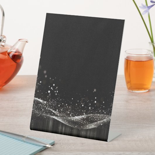 Creëer Your Own -  Glitter Lint B&W Reclamebord Met Voetstuk (Insitu)