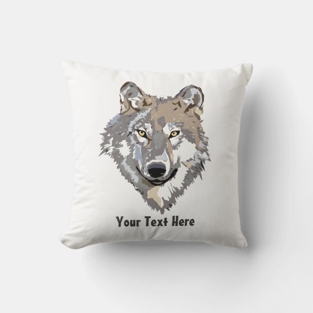 Creëer Your Own Gray Wolf  Kussen (Voorkant)
