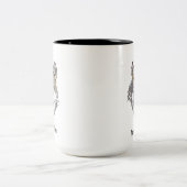 Creëer Your Own Gray Wolf Tweekleurige Koffiemok (Center)