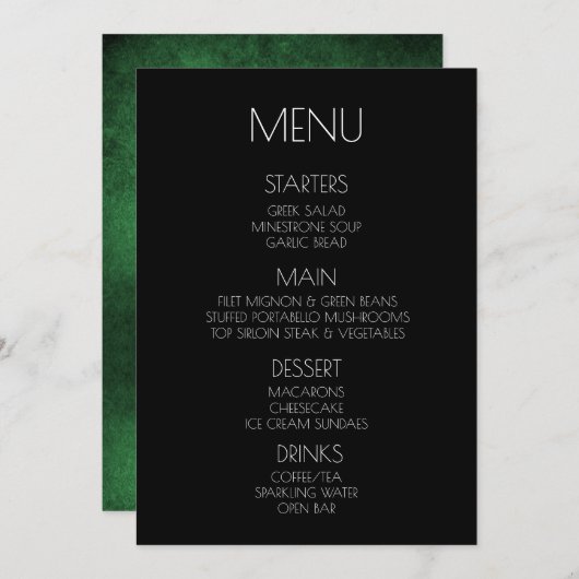 Creëer Your Own - Groen Verdrietig Textuur Menu (Voorkant / Achterkant)