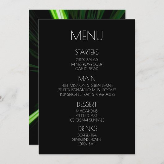 Creëer Your Own - Groene Bos Tijd Warp Menu (Voorkant / Achterkant)