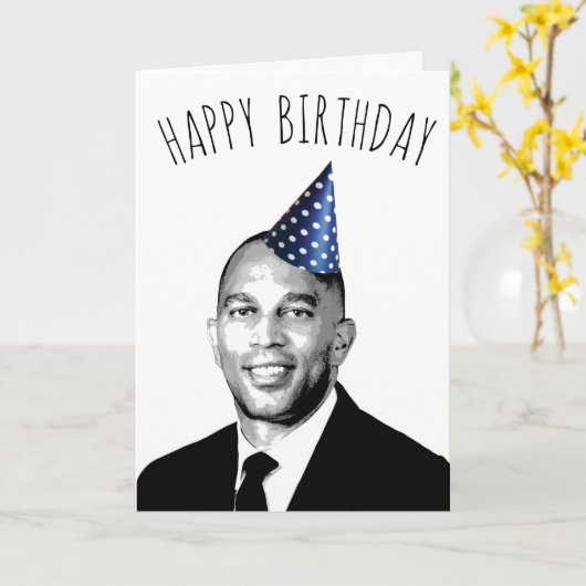 Creëer Your Own Hakeem Jeffries Birthday Kaart (Gele Bloem)