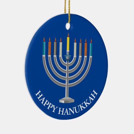 Creëer Your Own Hanukkah Menorah Keramisch Ornament (Rechts)