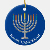 Creëer Your Own Hanukkah Menorah Keramisch Ornament (Voorkant)