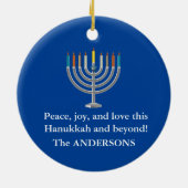 Creëer Your Own Hanukkah Menorah Keramisch Ornament (Achterkant)