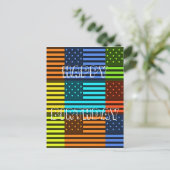 Creëer Your Own Happy Birthday Funny USA Flag Briefkaart (Staand voorkant)