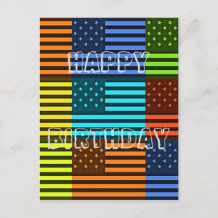 Creëer Your Own Happy Birthday Funny USA Flag Briefkaart