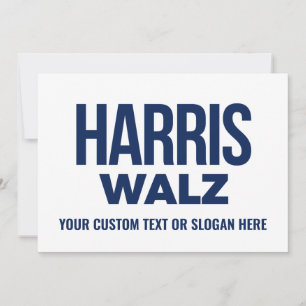 Creëer Your Own Harris Walz 2024 Bedankkaart
