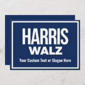 Creëer Your Own Harris Walz 2024 Kaart (Voorkant / Achterkant)