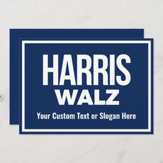 Creëer Your Own Harris Walz 2024 Kaart (Voorkant / Achterkant)