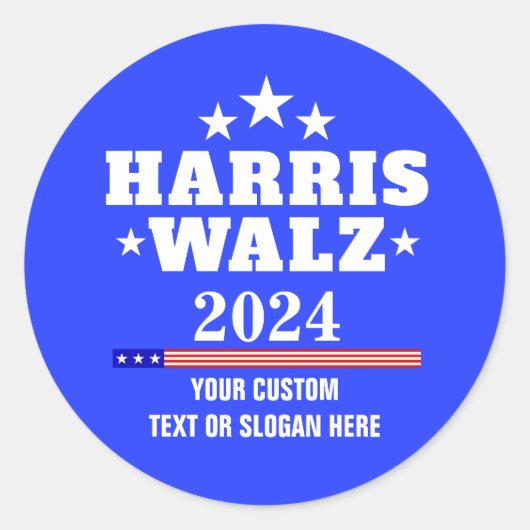 Creëer Your Own Harris Walz 2024 Ronde Sticker (Voorkant)