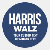 Creëer Your Own Harris Walz 2024 Ronde Sticker (Voorkant)