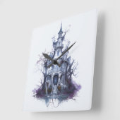Creëer Your Own Haunted Castle Vierkante Klok (Hoek)