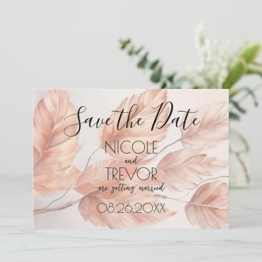 Creëer Your Own - Herfstbladeren Save The Date (Staand voorkant)