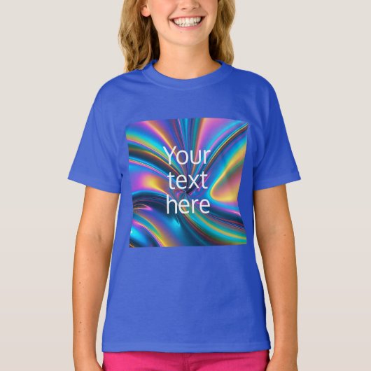 Creëer Your Own – Holografische achtergrond persoo T-shirt (Voorkant)