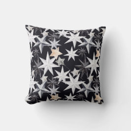 Creëer Your Own Hygge Zilver, Wit, Gouden Sterren Kussen