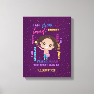 Creëer Your Own I AM - Positive Girl Affirmations Canvas Afdruk
