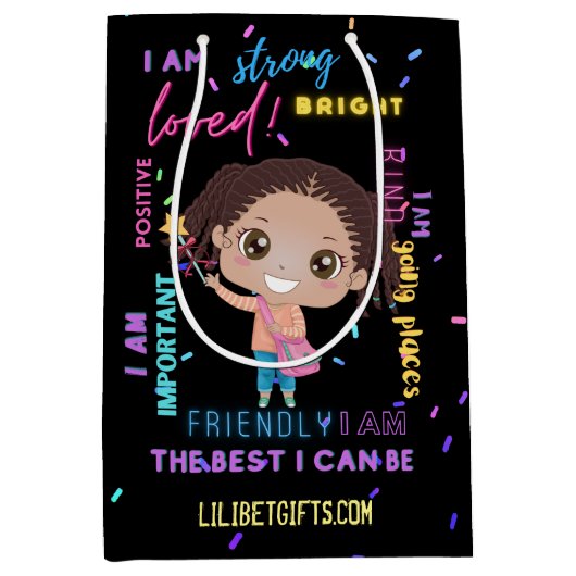 Creëer Your Own I AM - Positive Girl Affirmations Medium Cadeauzakje (Voorkant)