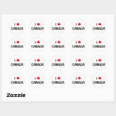 Creëer Your Own I Love Canada Maple Leaf Ronde Sticker (Vel)