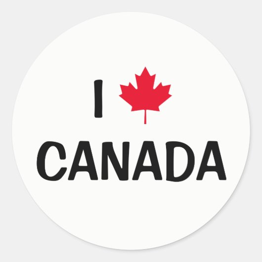 Creëer Your Own I Love Canada Maple Leaf Ronde Sticker (Voorkant)