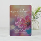 Creëer Your Own - Kleurrijke Bokeh roze bloemen Save The Date (Staand voorkant)