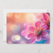 Creëer Your Own - Kleurrijke Bokeh roze bloemen Save The Date (Achterkant)