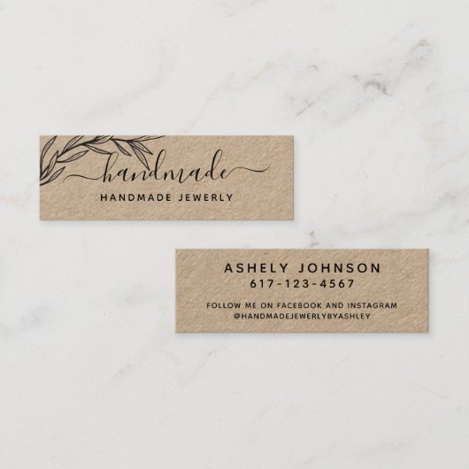 Creëer Your Own Laurel Leaves Greenery Mini Visitekaartje (Voorkant / Achterkant)