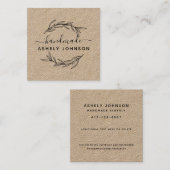 Creëer Your Own Laurel Leaves Greenery Vierkante Visitekaartje (Voorkant / Achterkant)