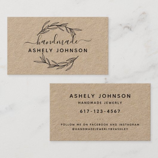 Creëer Your Own Laurel Leaves Greenery Visitekaartje (Voorkant / Achterkant)