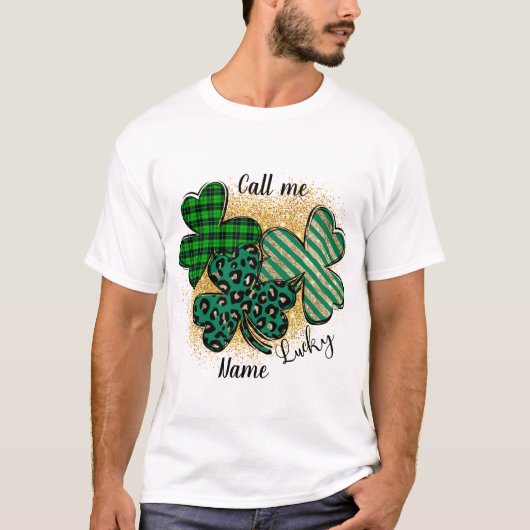 Creëer Your Own Lucky Shamrocks St Patrick's Day T-shirt (Voorkant)