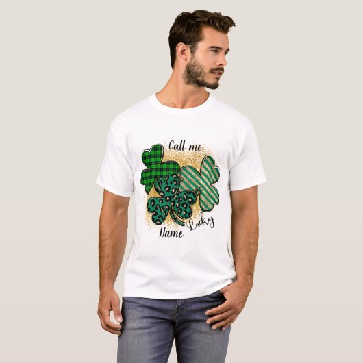 Creëer Your Own Lucky Shamrocks St Patrick's Day T-shirt (Voorkant volledig)