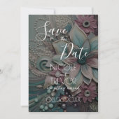 Creëer Your Own - Luxe Shabby Chic Papieren Bloeme Save The Date (Voorkant)