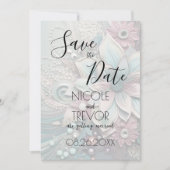 Creëer Your Own - Luxe Shabby Chic Papieren Bloeme Save The Date (Voorkant)