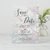 Creëer Your Own - Luxe Shabby Chic Papieren Bloeme Save The Date (Staand voorkant)