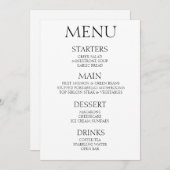 Creëer Your Own - Minimalistisch wit evenement Menu (Voorkant / Achterkant)