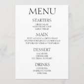 Creëer Your Own - Minimalistisch wit evenement Menu (Voorkant)