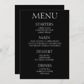 Creëer Your Own - Minimalistisch zwart evenement Menu (Voorkant / Achterkant)