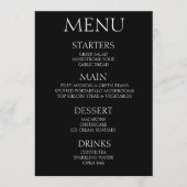 Creëer Your Own - Minimalistisch zwart evenement Menu (Voorkant)
