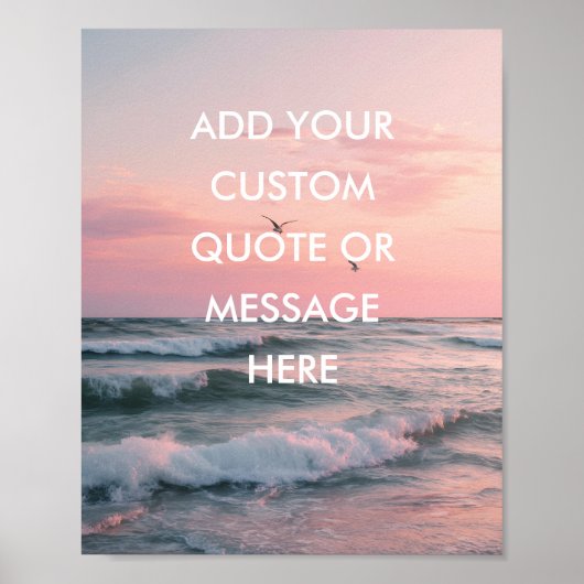 Creëer Your Own Motivatie - Ocean Sunset Quote Poster (Voorkant)