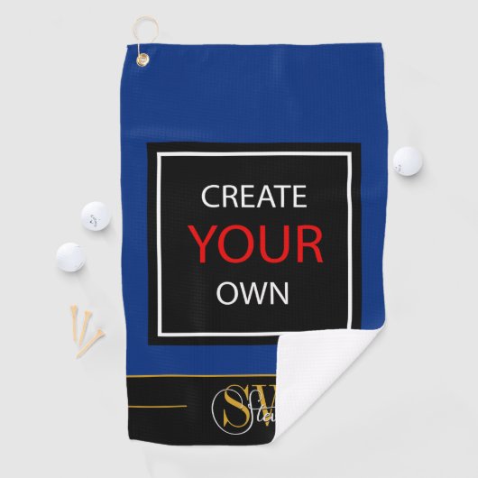 Creëer Your Own Navy Blue - monogram / op maat Golfhanddoek (Insitu)
