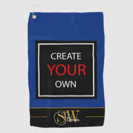 Creëer Your Own Navy Blue - monogram / op maat Golfhanddoek