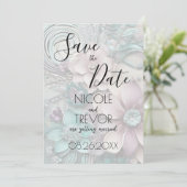 Creëer Your Own -  papieren bloemen Save The Date (Staand voorkant)