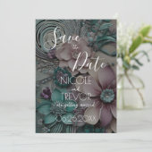 Creëer Your Own -  papieren bloemen Save The Date (Staand voorkant)