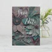 Creëer Your Own - Papieren Bloemen Save The Date (Staand voorkant)