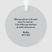 Creëer Your Own Pet's Photo Memorial Ornament (achterkant)