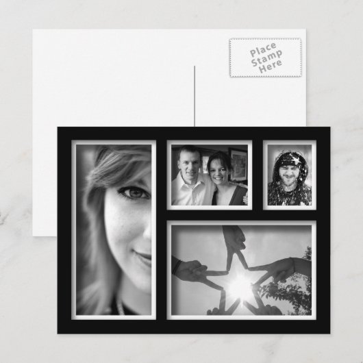 Creëer-Your-Own Photo Collage Briefkaart (Voorkant / Achterkant)