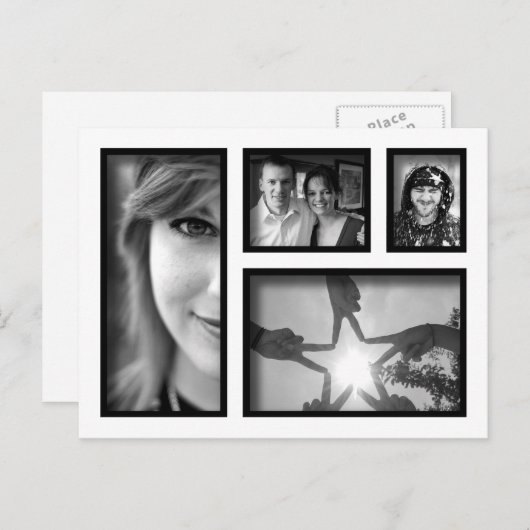 Creëer-Your-Own Photo Collage Briefkaart (Voorkant / Achterkant)