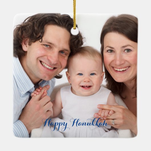 Creëer Your Own Photo Hanukkah Keramisch Ornament (Achterkant)