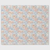 Creëer Your Own Pink Angels & Pink Roses Cadeaupapier (Vlak)